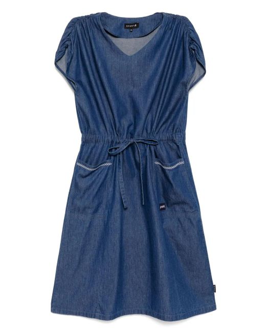 SPORT b. by agnès b. Vネック デニムドレス Blue