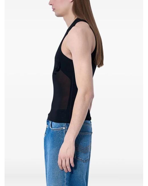 Jean Paul Gaultier Blue Tattoo Tank Top for men