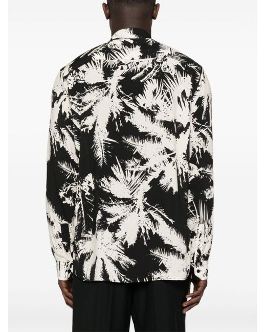 Camisa con estampado abstracto Laneus de hombre de color Black