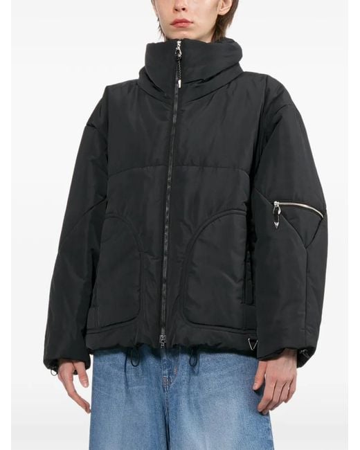 Toga Black Quilted Zip-Up Jacket