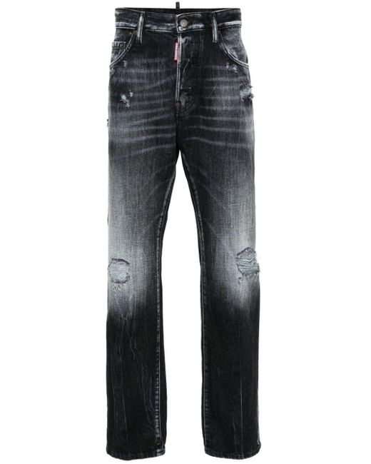 DSquared² Blue 642 Distressed Slim-leg Jeans for men