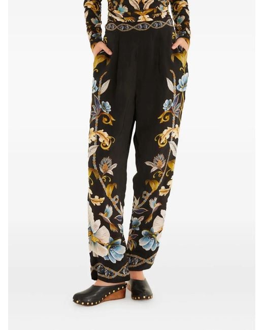 Farm Rio Black Floral Trousers