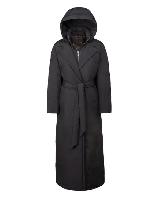 Moorer Black Kapuzenmantel Mit Gürtel