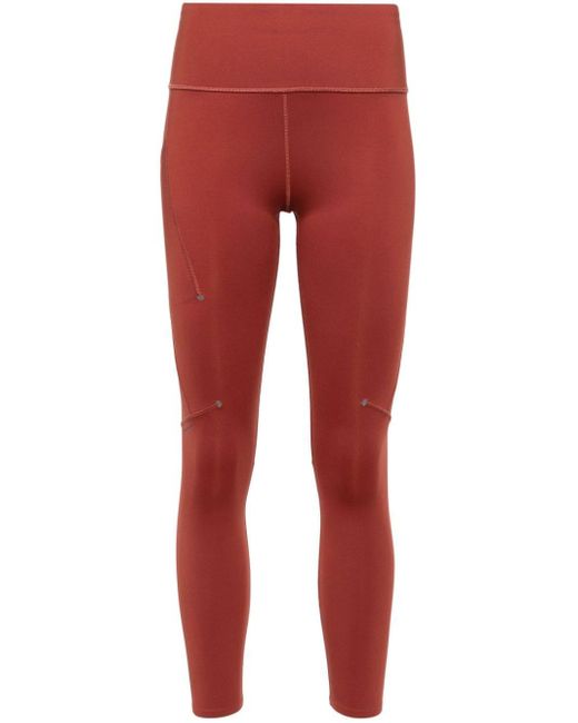 On Shoes Red Performance Tights 7 | 8 leggings