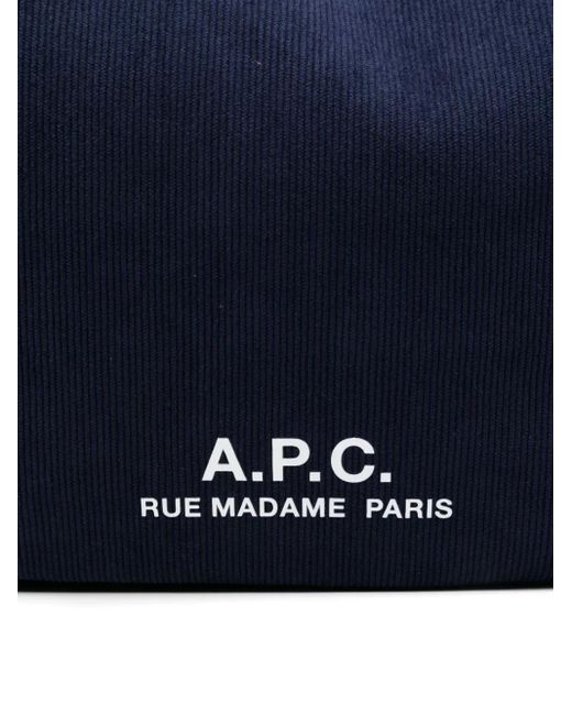 A.P.C. Blue Schultertasche mit Logo-Print