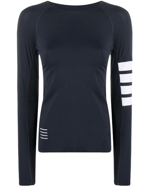 Thom Browne Blue 4-bar Compression Long Sleeve Top