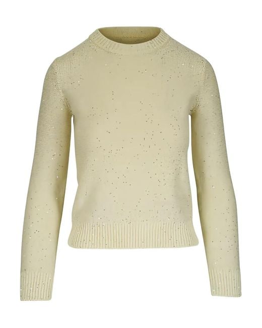 Akris Yellow Embellished Crewneck Sweater