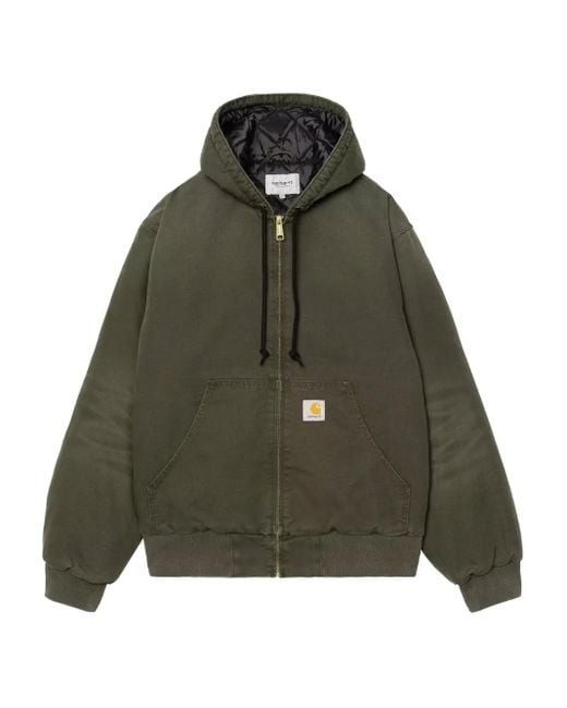 Carhartt Green Hooded Quilted-Lined Jacket for men