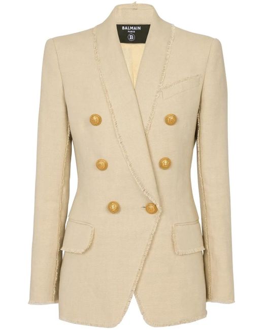 Balmain Blazer Met Dubbele Rij Knopen in het Natural