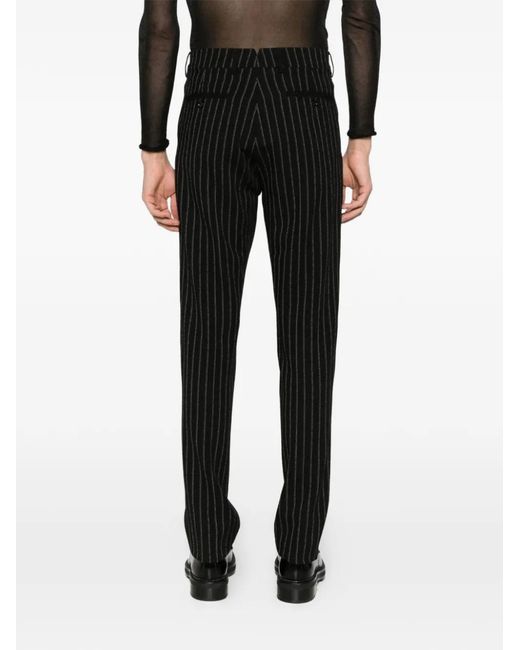 AMI Black Tailored Virgin Wool Trousers for men