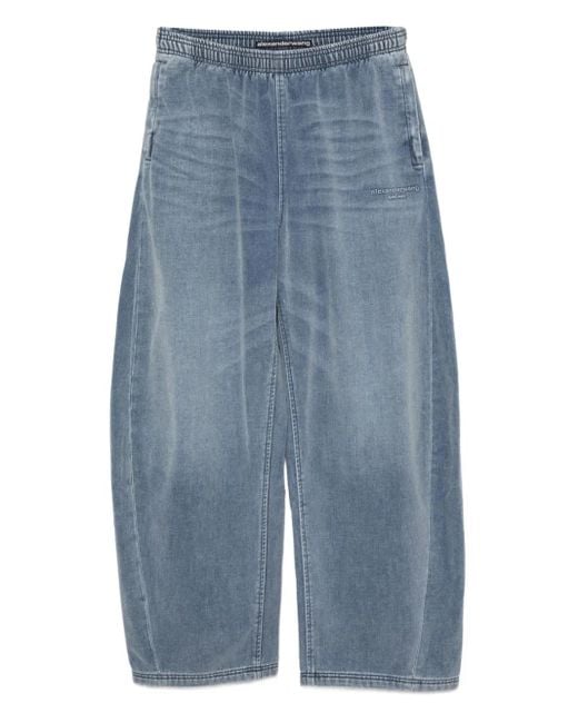 Alexander Wang Blue Hose Mit Logo-Prägung