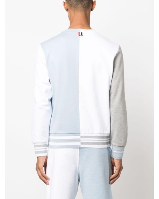 Thom Browne Sweater Met Colourblocking in het White voor heren