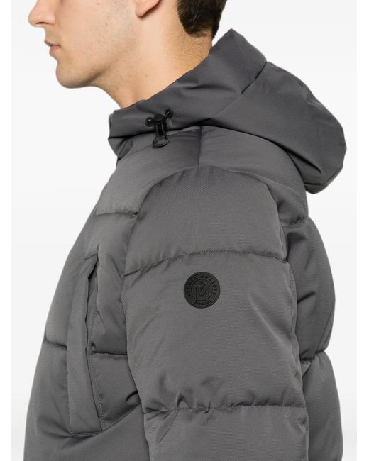 SERGIO MORETTI FIRENZE Gray Logo-Patch Padded Jacket for men