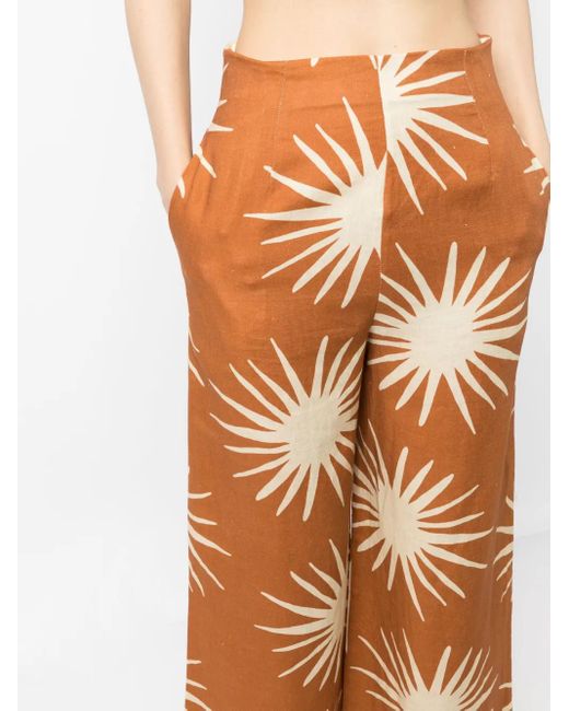 Pantalon Toya En Lin Cala De La Cruz en coloris Orange