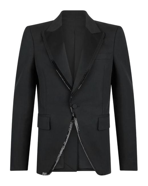DSquared² Black Sequin-Embellishment Blazer for men