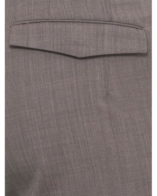 PT Torino Gray Pressed-Crease Turn-Up Trousers for men