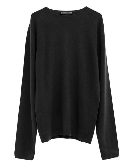 Denis Colomb Black Crew Neck Cashmere Sweater for men