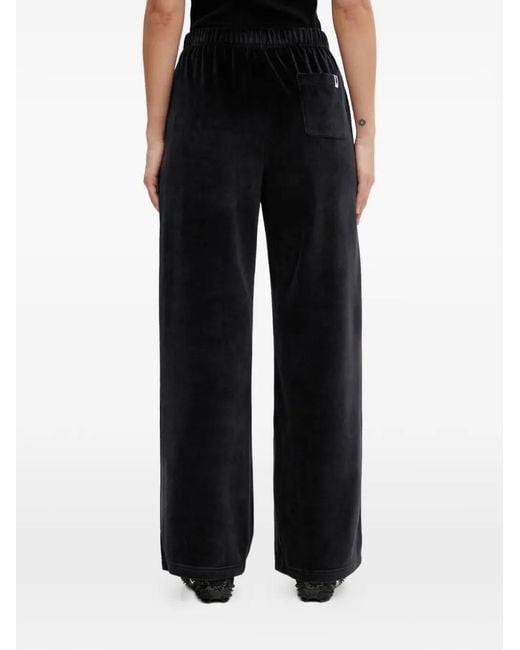 A Bathing Ape Black Pantalon En Velours À Ornements Strassés