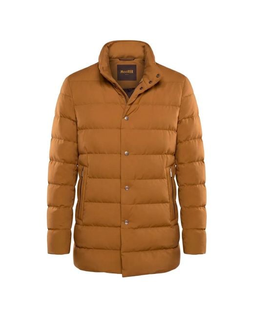 Moorer Brown Imel-Pum High-Neck Padded Coat for men