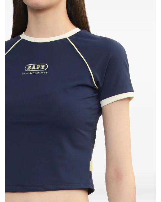 BAPY BY *A BATHING APE® Blue T-Shirt mit Kontrasteinsätzen