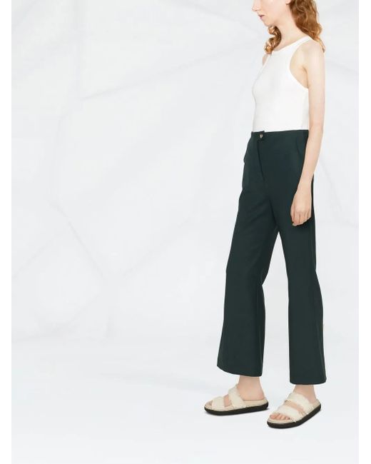 Nanushka Blue Kyma Cropped Kick-Flare Trousers