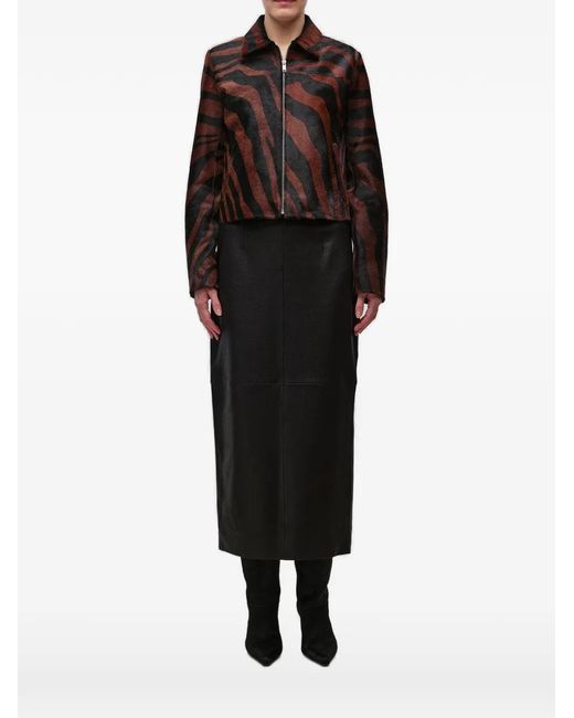 Jonathan Simkhai Black Daria Zebra-Print Jacket