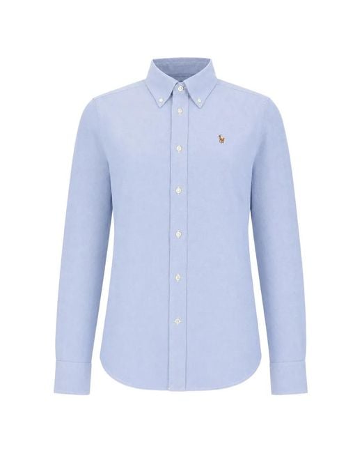 Polo Ralph Lauren Blue Chemise À Logo Brodé