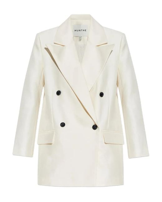 Munthe White Lya Double-Breasted Button Jacket