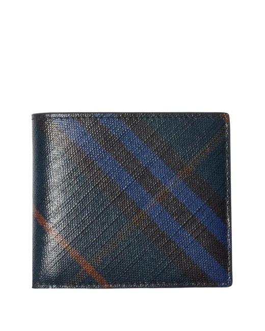 Burberry Blue Check Bi-Fold Wallet for men