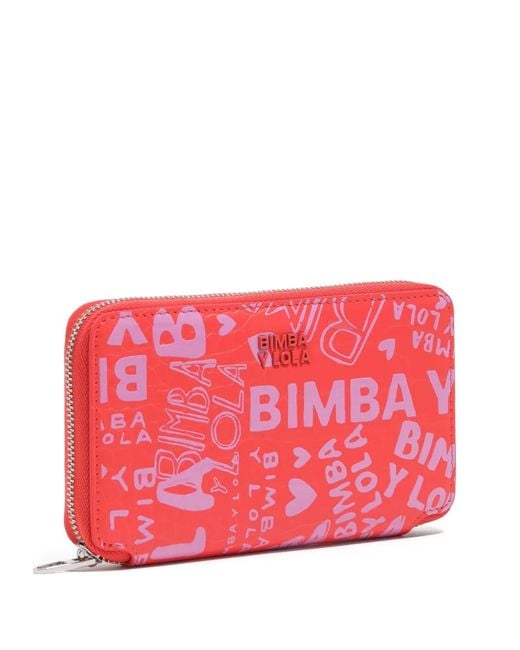 Bimba Y Lola Red Logo Zip Wallet