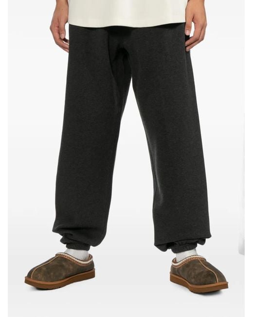 Essentials White Logo-Patch Track Pants for men