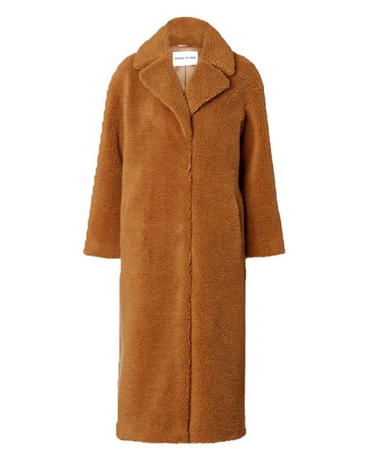 Stand Studio Brown Camille Fleece-Textured Coat