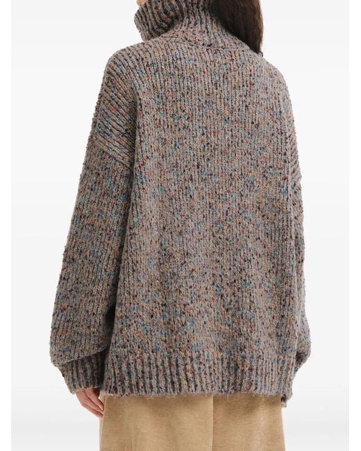 B+ AB Gray Button High-Neck Sweater