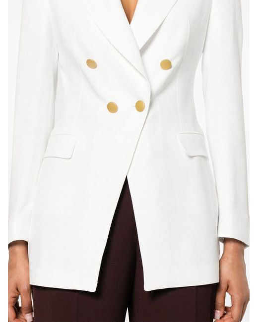 Tagliatore White J-Clarita Double-Breasted Blazer