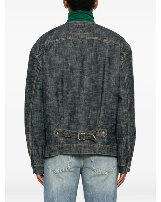 Lanvin Green Buttoned Denim Jacket for men