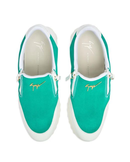 Giuseppe Zanotti Green Ilde Run Suede Sneakers