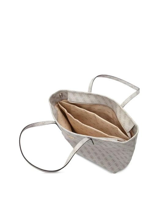 Guess Gray Power Play Monogram Shoulder Bag