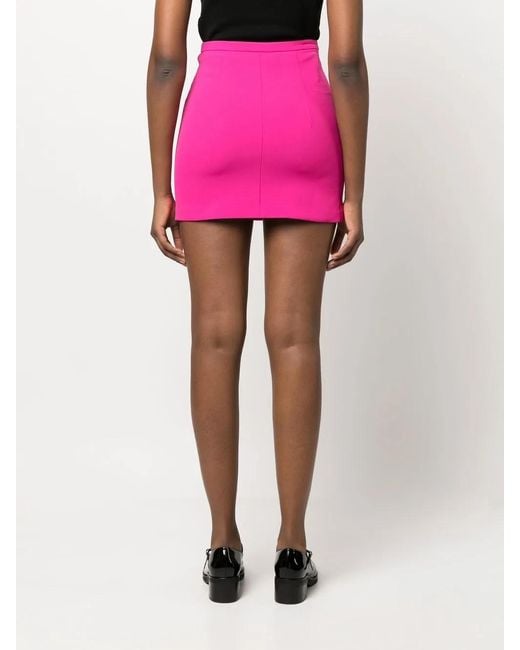 Blanca Vita Pink Front Bow-Detail Mini Skirt