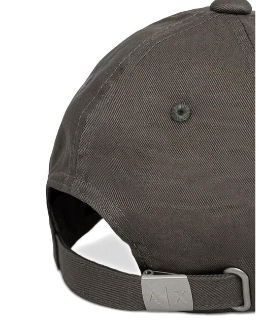 ARMANI EXCHANGE Gray Logo-Patch Baseball Cap for men