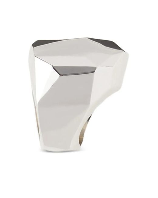 Lanvin White Faceted Ring