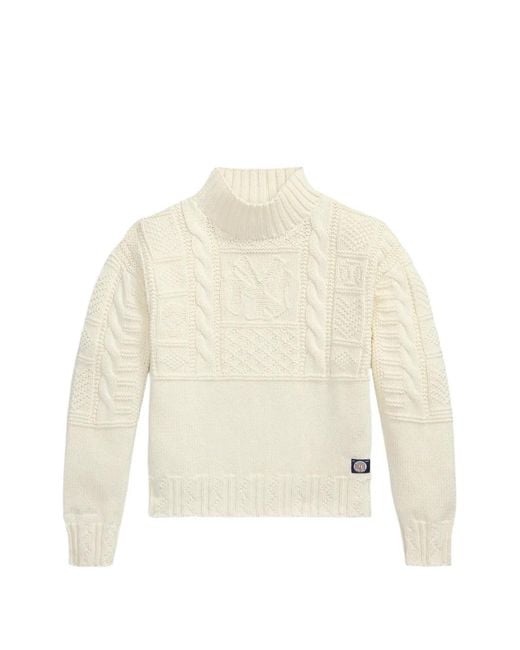 Polo Ralph Lauren レディース ホワイト ケーブルニット セーター 