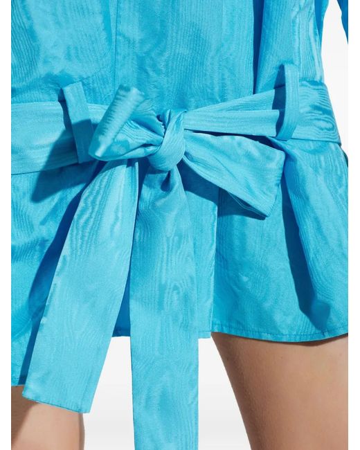 KENZO Blue Robe Volantée À Détail Noué
