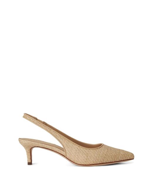 Ralph Lauren Natural Lolah Ii Woven Slingback Pumps
