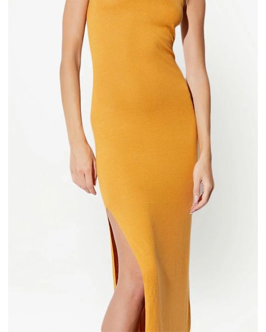 RTA Yellow Shira Midi Silk Dress