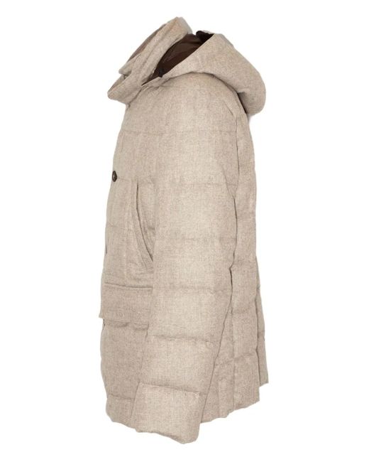 Fay Natural Hooded Quilted Jacket for men