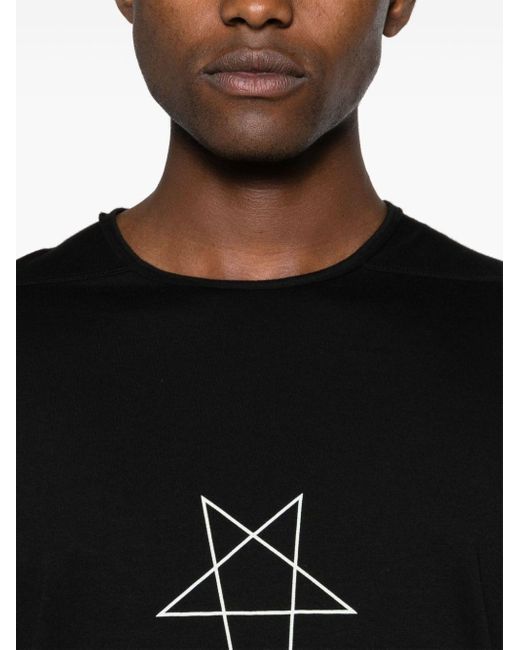 Rick Owens T-shirt Met Sterprint in het Black voor heren