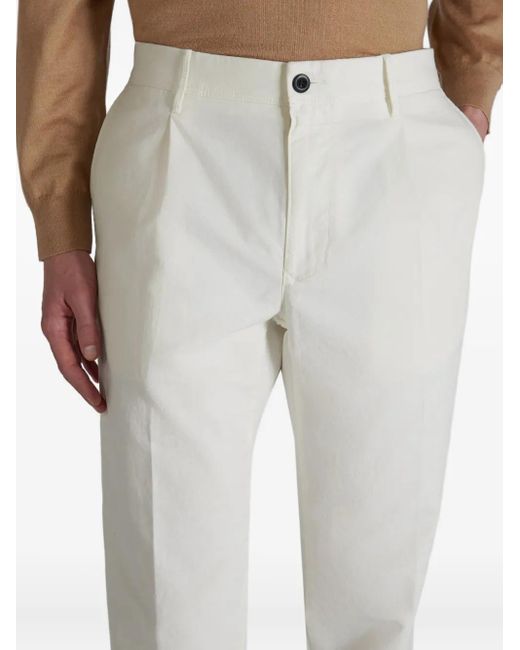Slowear White Pleated-Front Tapered Trousers for men