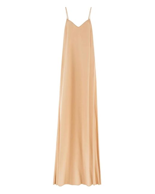 Ferragamo Natural Maxikleid mit V-Ausschnitt