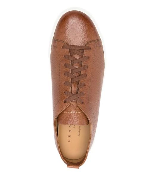 Henderson Brown Textured Lace-Up Sneakers for men