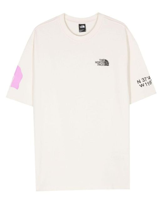 T-shirt en coton à logo imprimé The North Face en coloris White